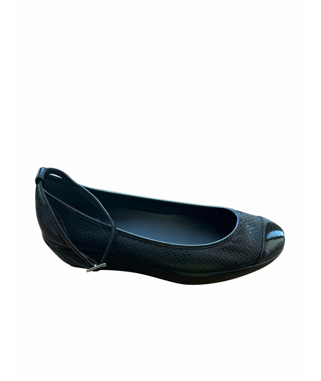 HOGAN Черные балетки из лакированной кожи, фото 1