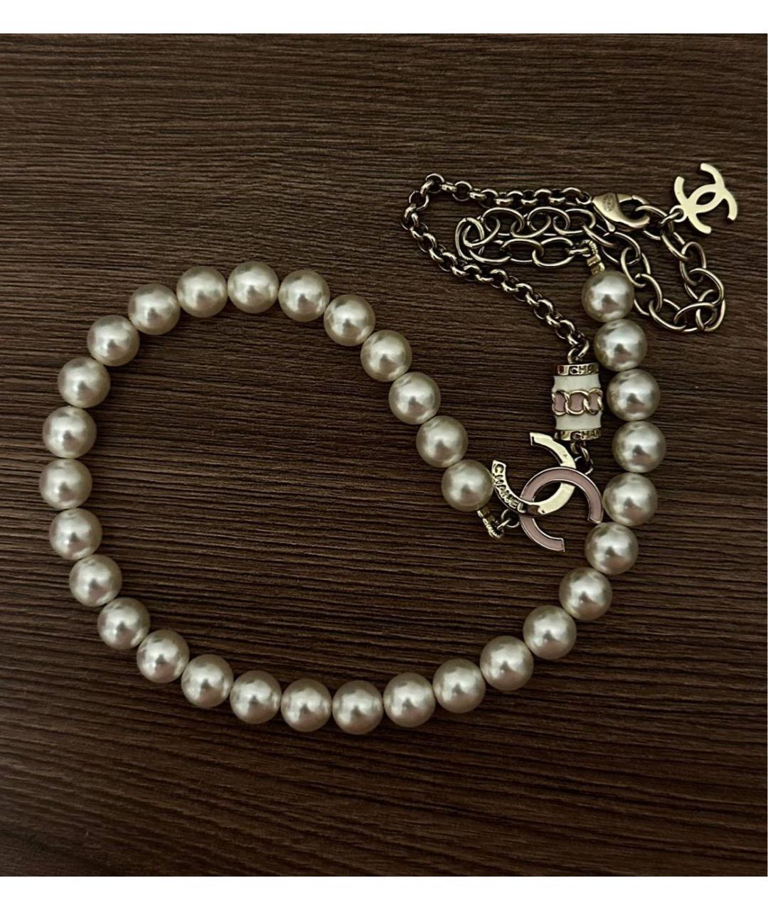 CHANEL Белое жемчужное колье, фото 4