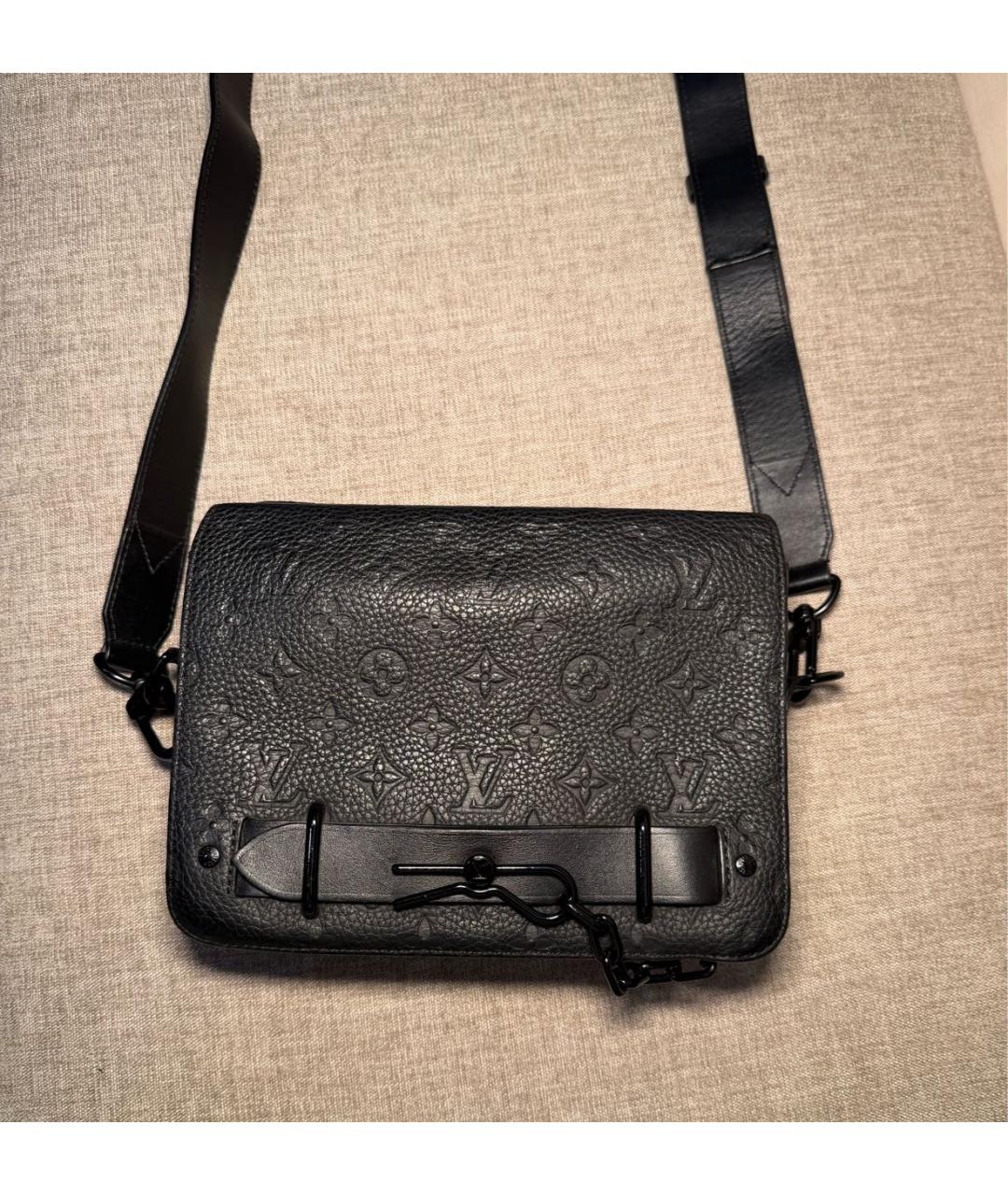 LOUIS VUITTON Черная кожаная сумка на плечо, фото 2