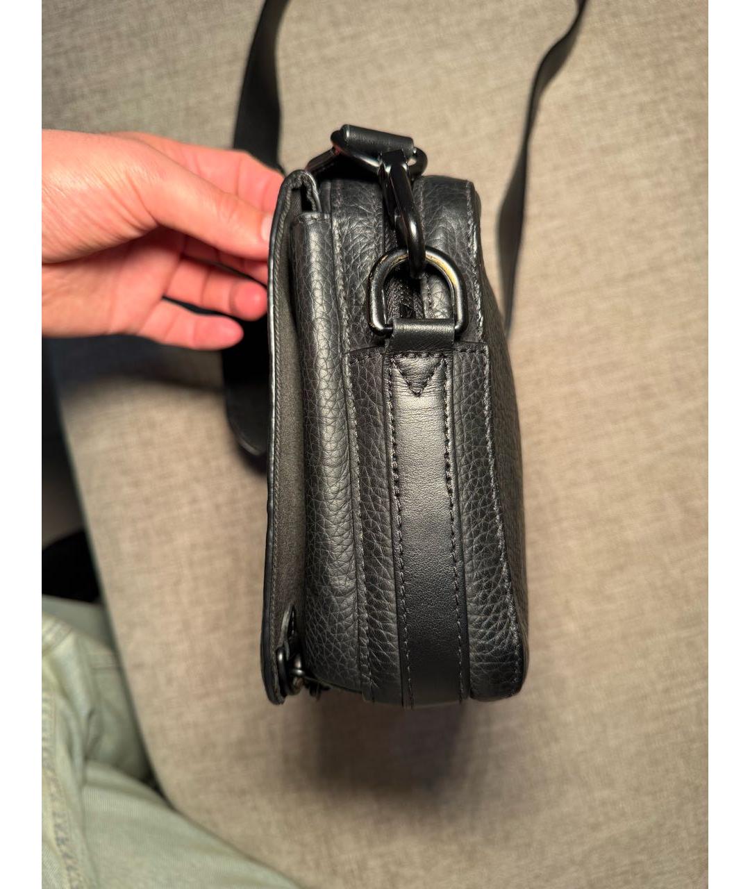 LOUIS VUITTON Черная кожаная сумка на плечо, фото 6