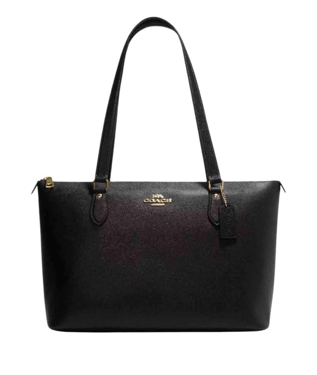 COACH Черная кожаная сумка тоут, фото 1