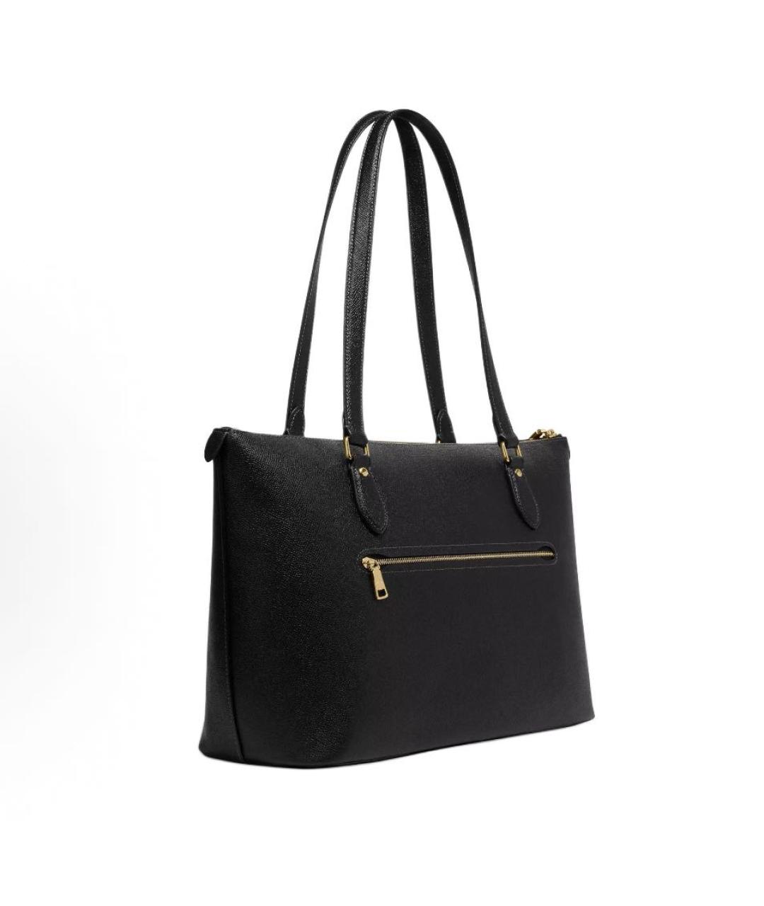 COACH Черная кожаная сумка тоут, фото 2