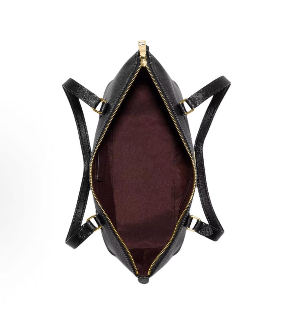 COACH Черная кожаная сумка тоут, фото 3