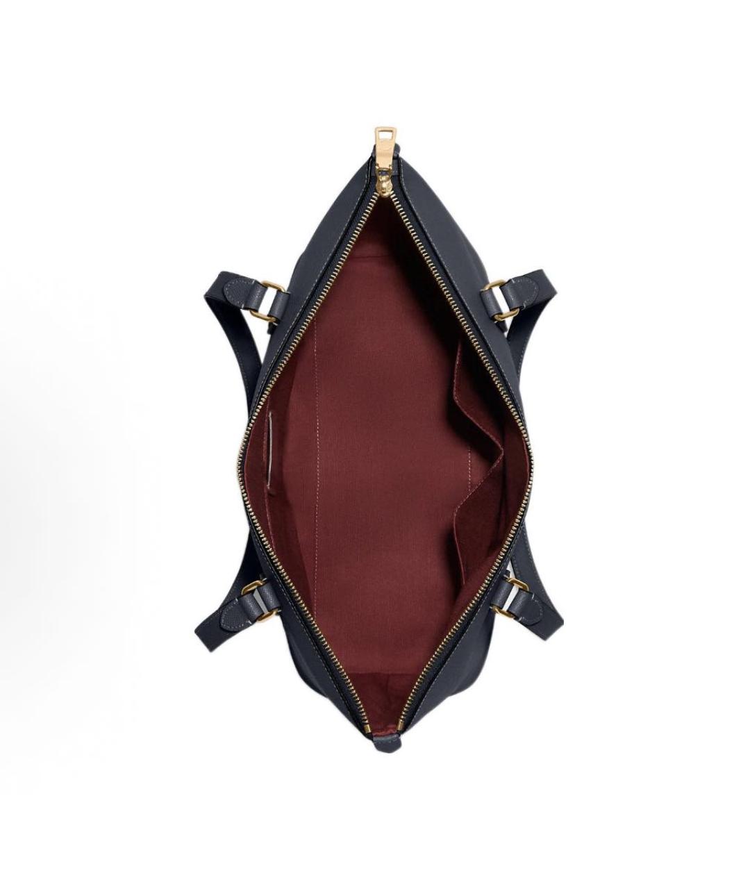 COACH Темно-синяя кожаная сумка тоут, фото 3