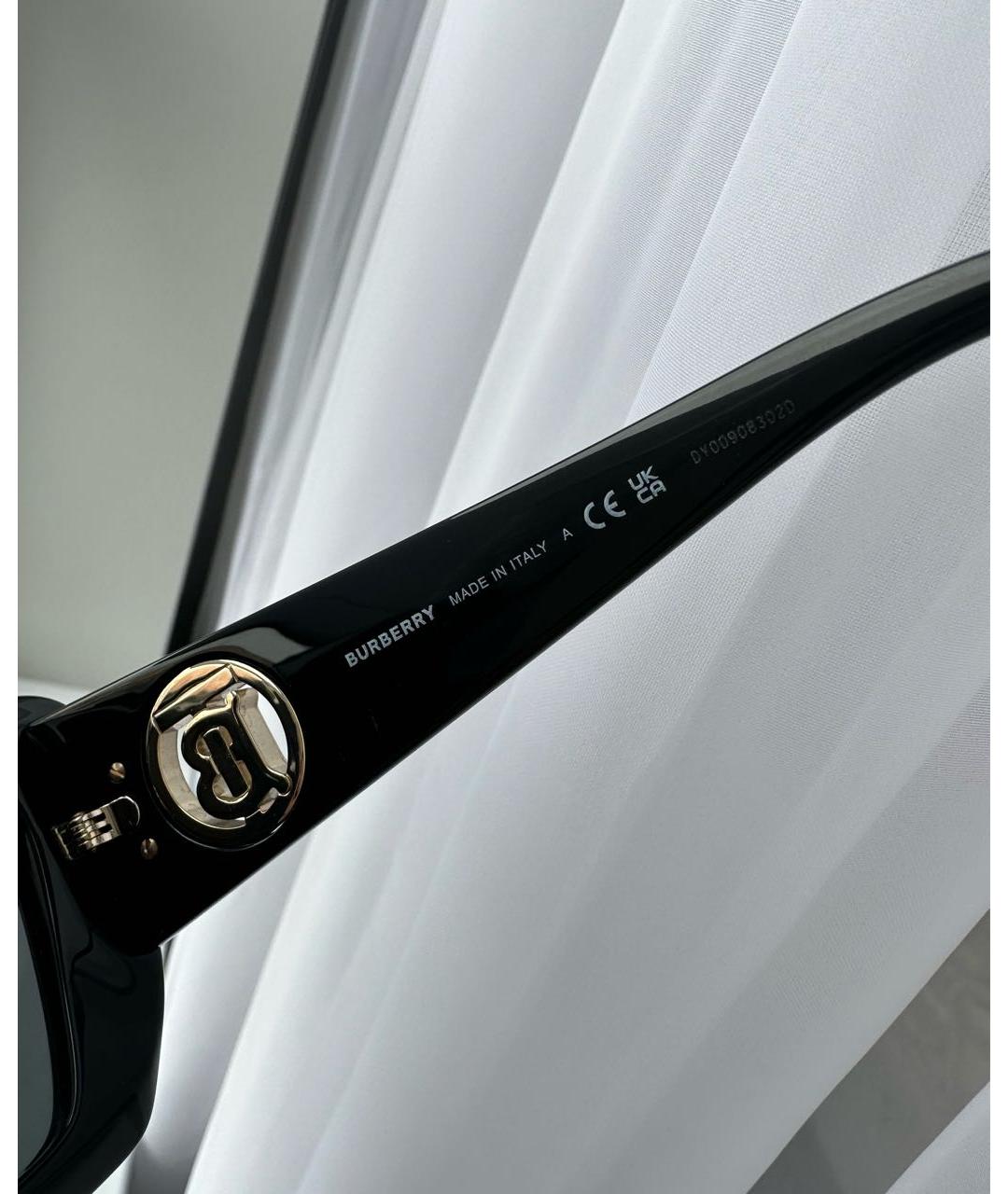 BURBERRY Черные пластиковые солнцезащитные очки, фото 7