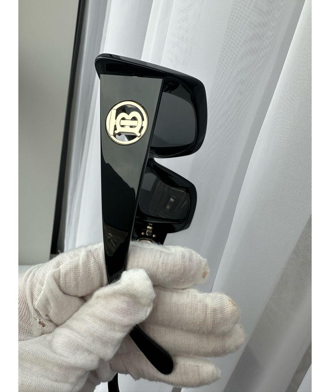 BURBERRY Черные пластиковые солнцезащитные очки, фото 4