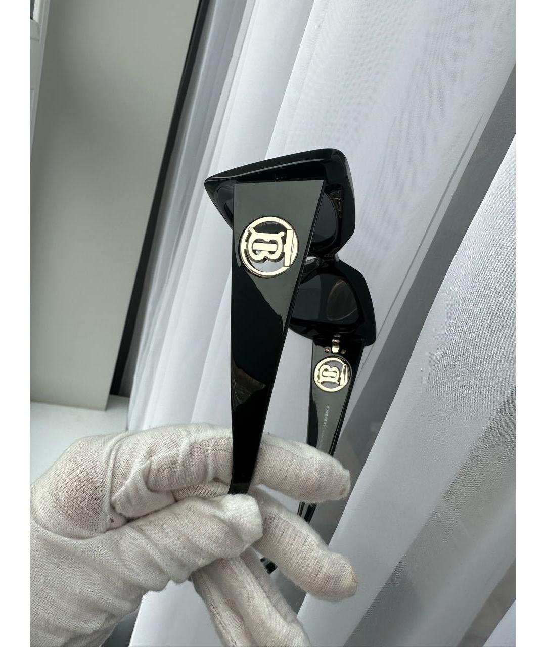 BURBERRY Черные пластиковые солнцезащитные очки, фото 5