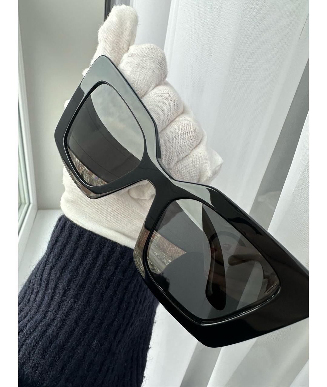 BURBERRY Черные пластиковые солнцезащитные очки, фото 3