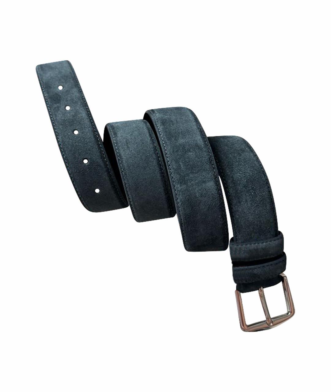 LORO PIANA Синий замшевый ремень, фото 1