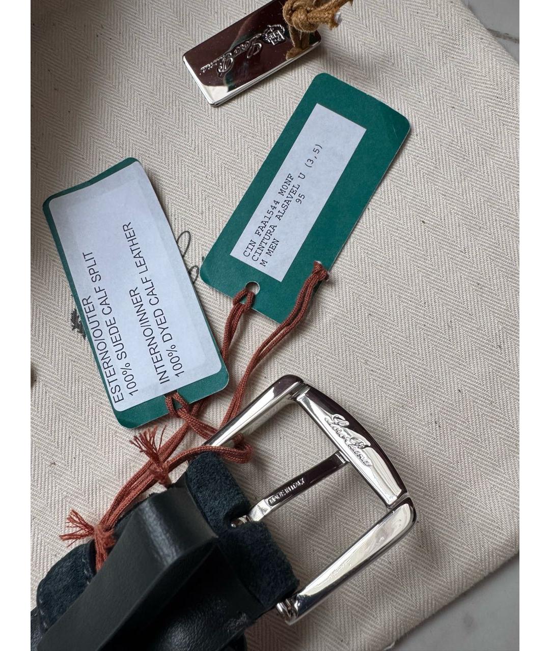 LORO PIANA Синий замшевый ремень, фото 5