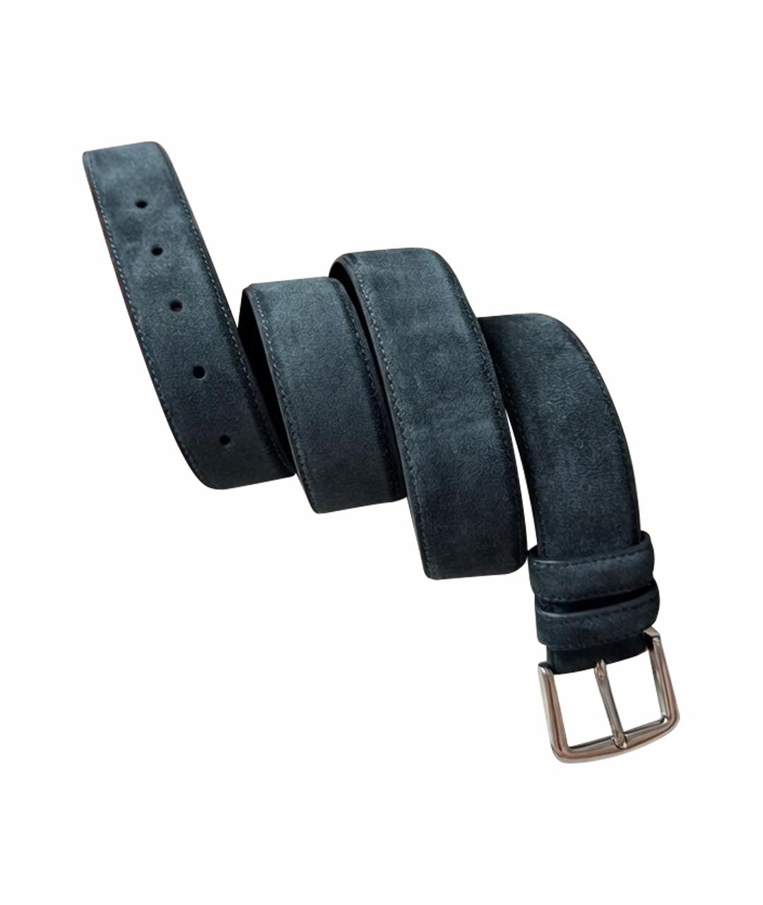 LORO PIANA Синий замшевый ремень, фото 8