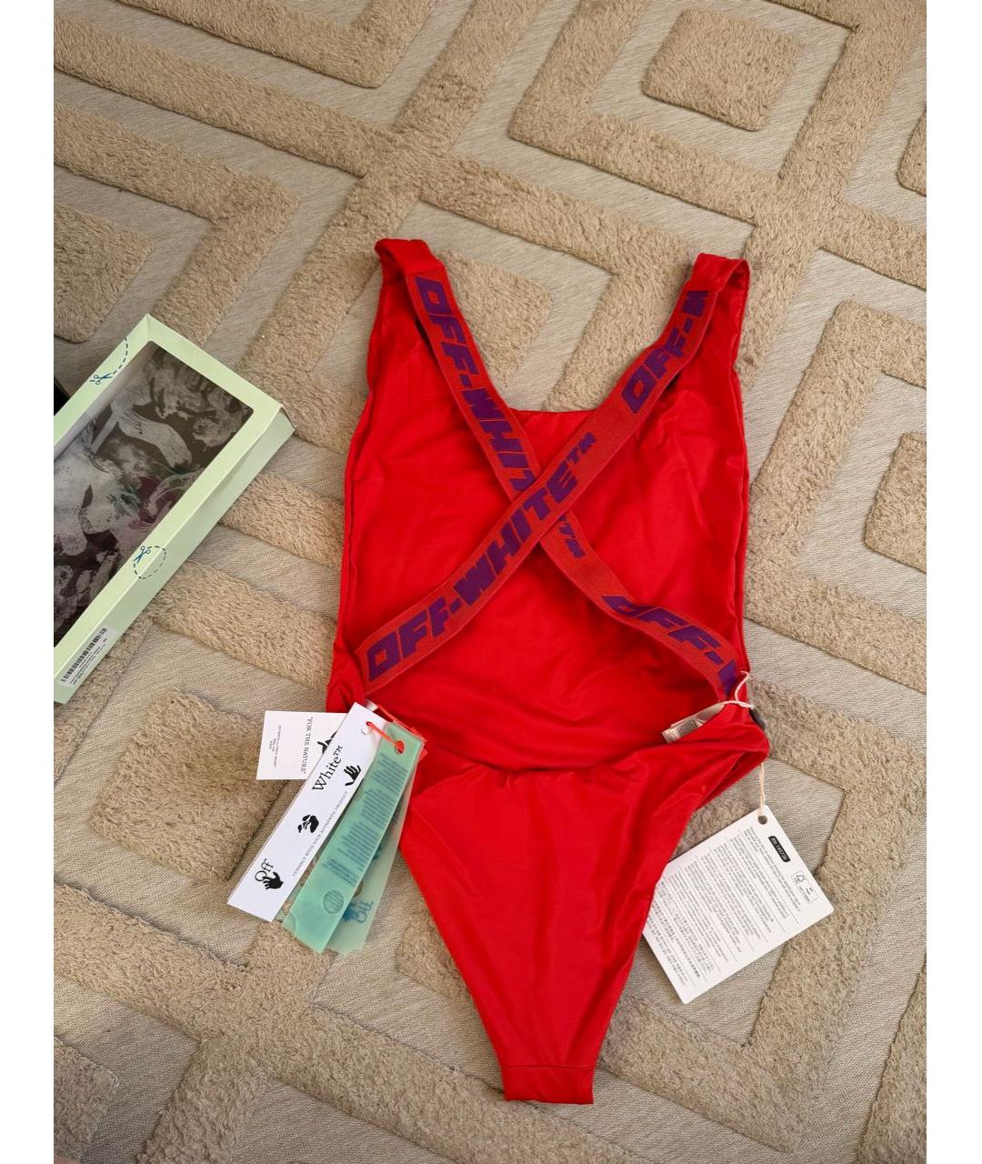 OFF-WHITE Красный купальник, фото 3