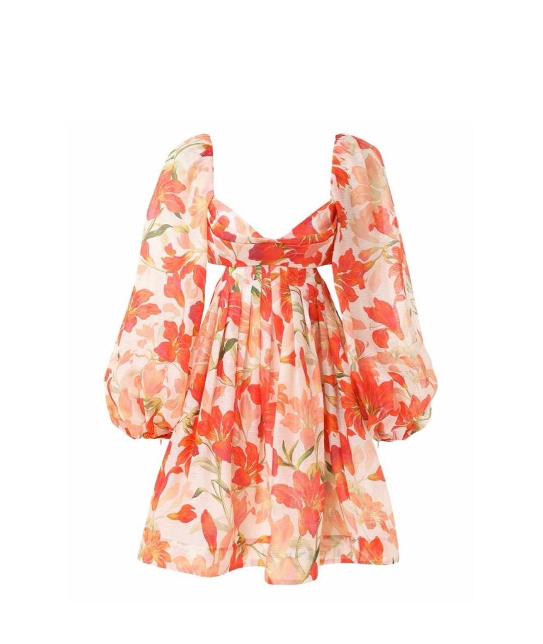 ZIMMERMANN Красное льняное коктейльное платье, фото 5