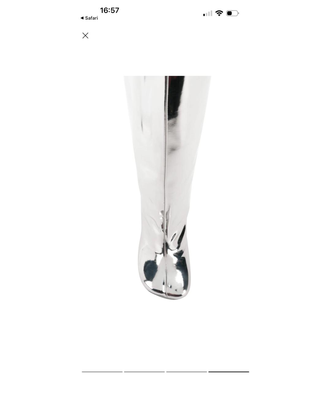 MAISON MARGIELA Серебряные сапоги из лакированной кожи, фото 2