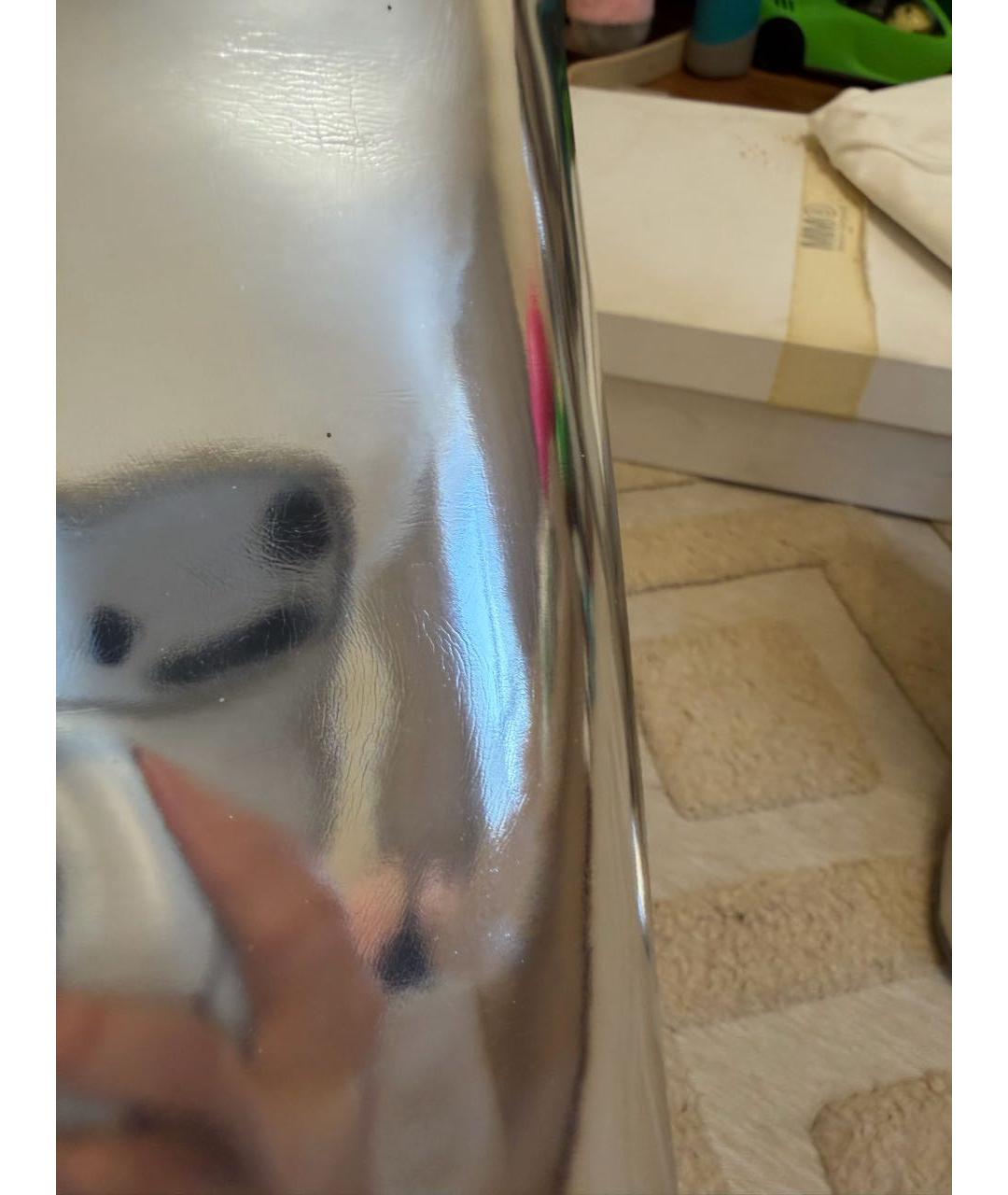 MAISON MARGIELA Серебряные сапоги из лакированной кожи, фото 4