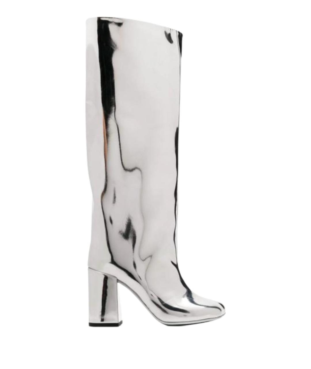 MAISON MARGIELA Серебряные сапоги из лакированной кожи, фото 1