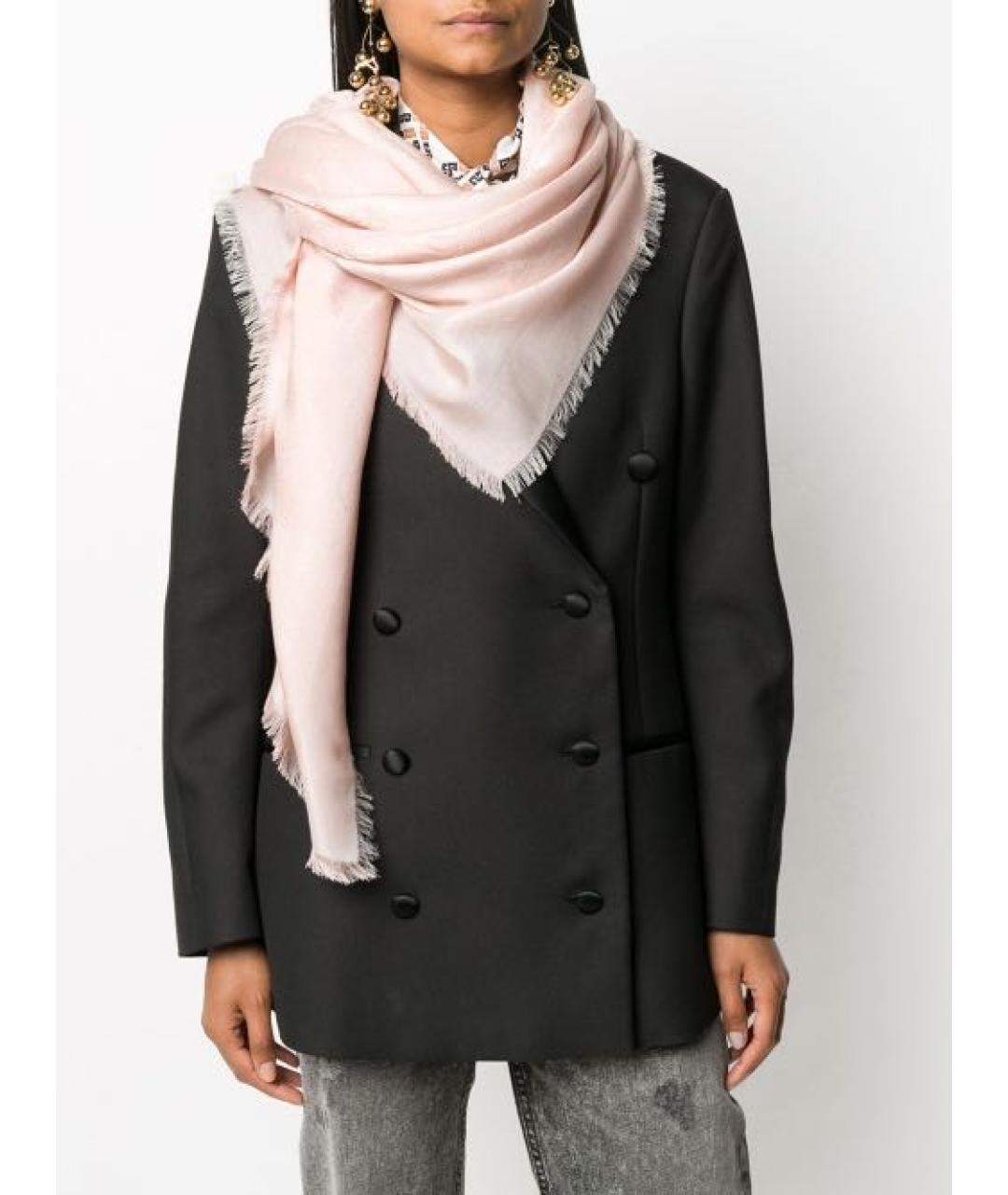 GUCCI Розовый шерстяной платок, фото 3