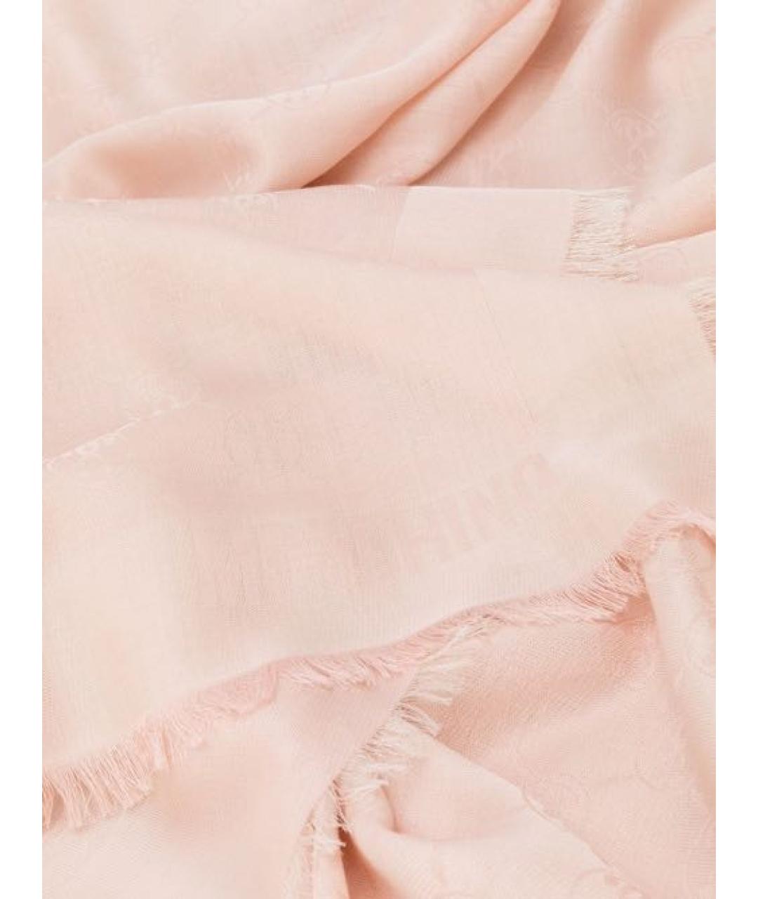 GUCCI Розовый шерстяной платок, фото 2