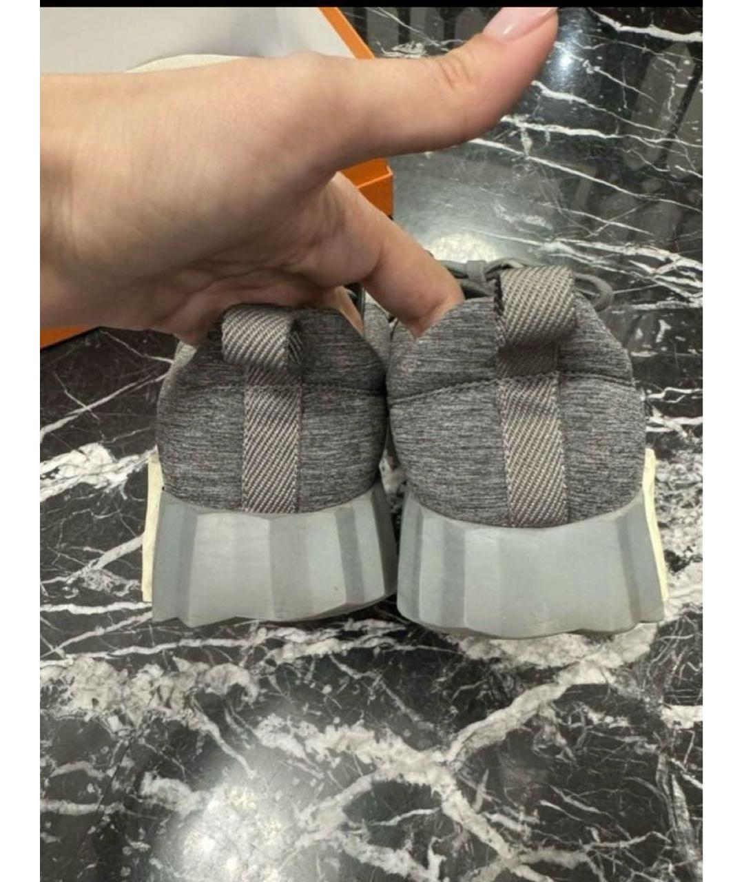 HERMES Антрацитовые кроссовки, фото 3