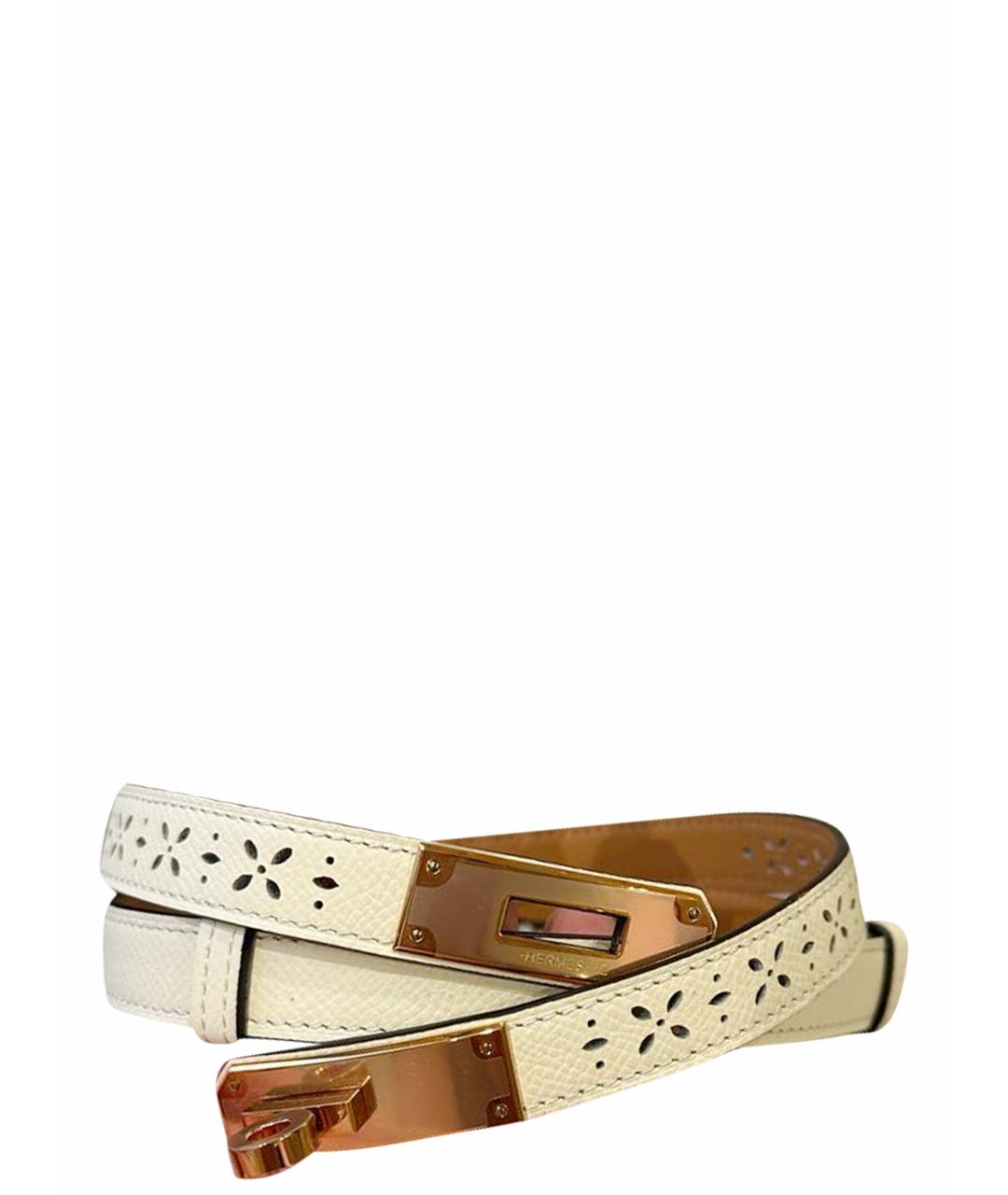 HERMES Бежевый кожаный ремень, фото 1