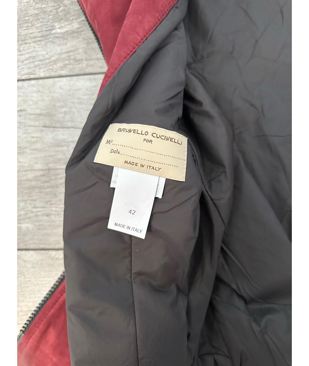 BRUNELLO CUCINELLI Бордовый замшевый жилет, фото 5