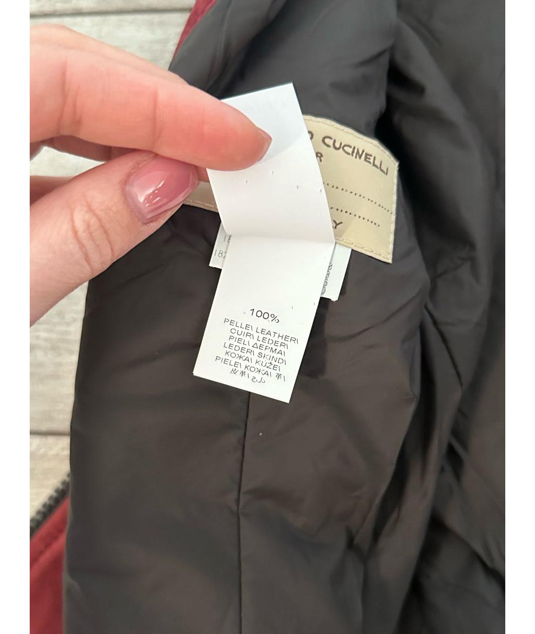 BRUNELLO CUCINELLI Бордовый замшевый жилет, фото 6