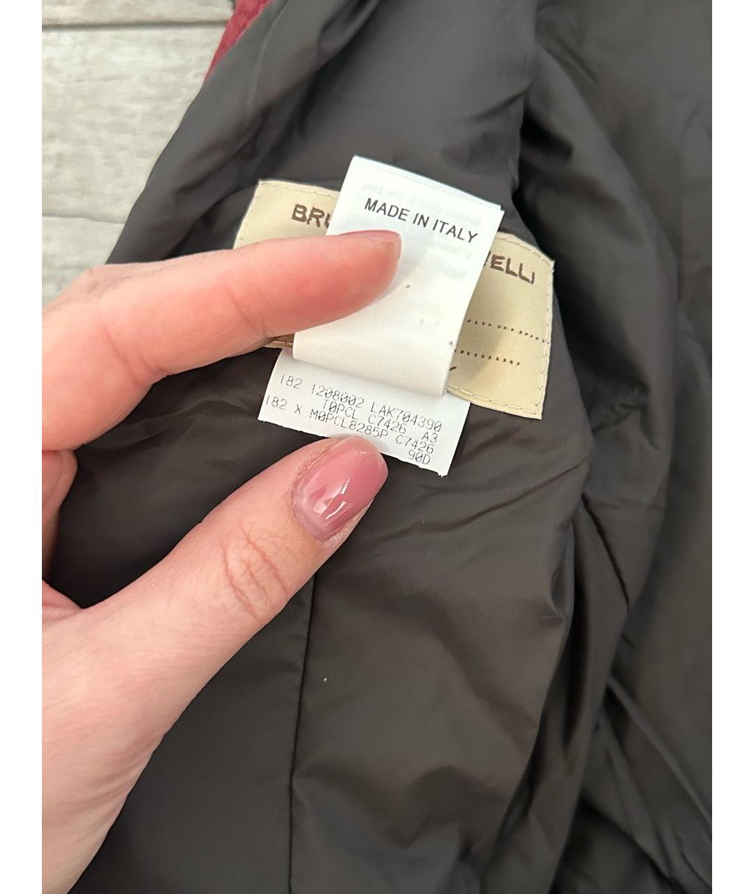 BRUNELLO CUCINELLI Бордовый замшевый жилет, фото 7