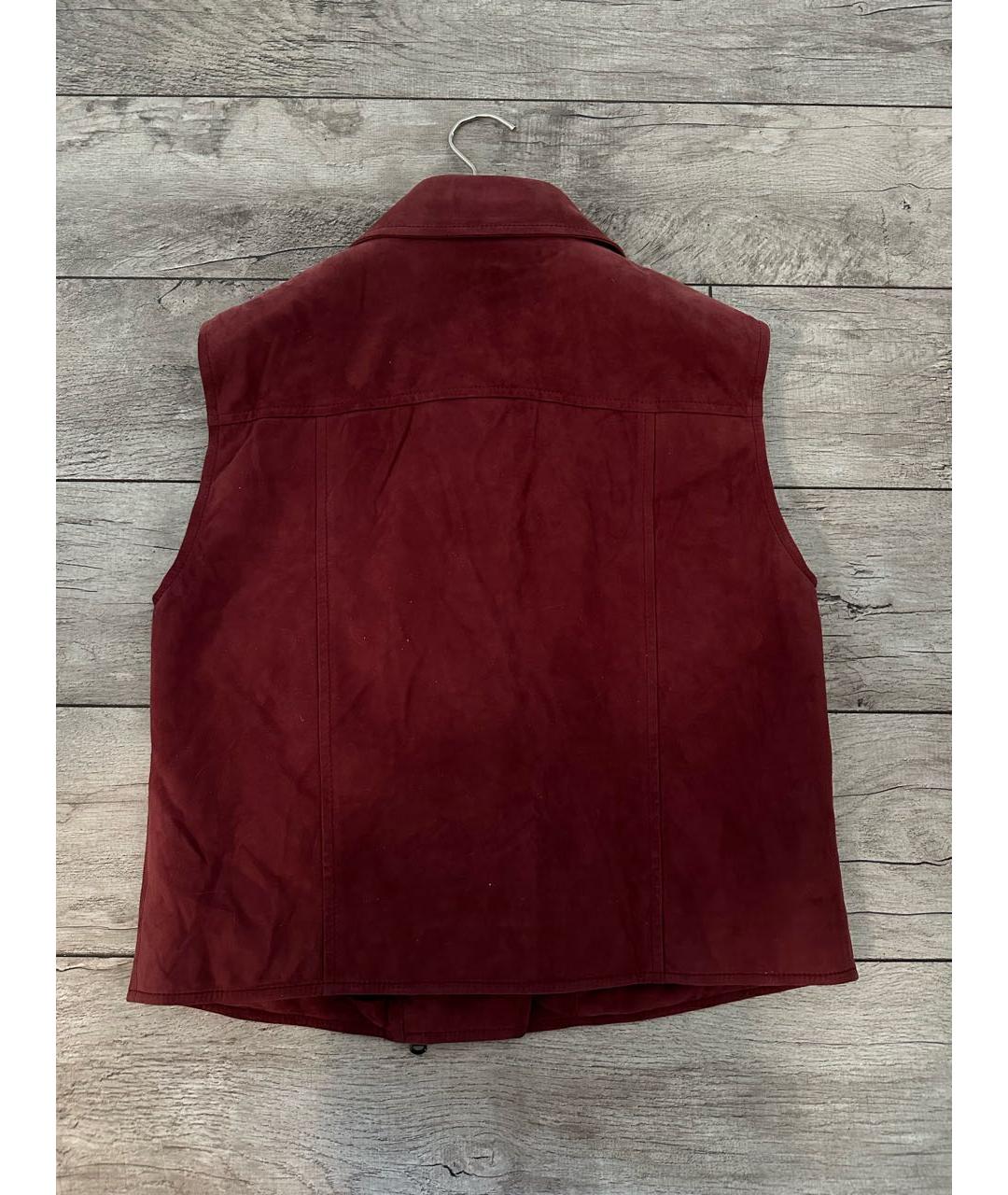 BRUNELLO CUCINELLI Бордовый замшевый жилет, фото 2