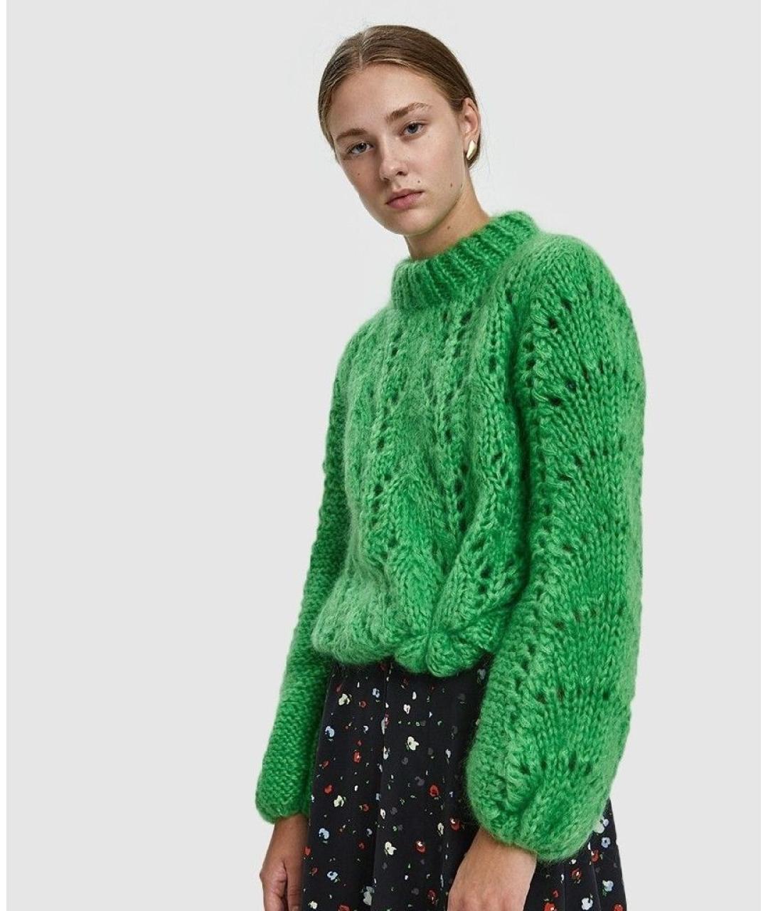 GANNI Зеленый шерстяной джемпер / свитер, фото 7