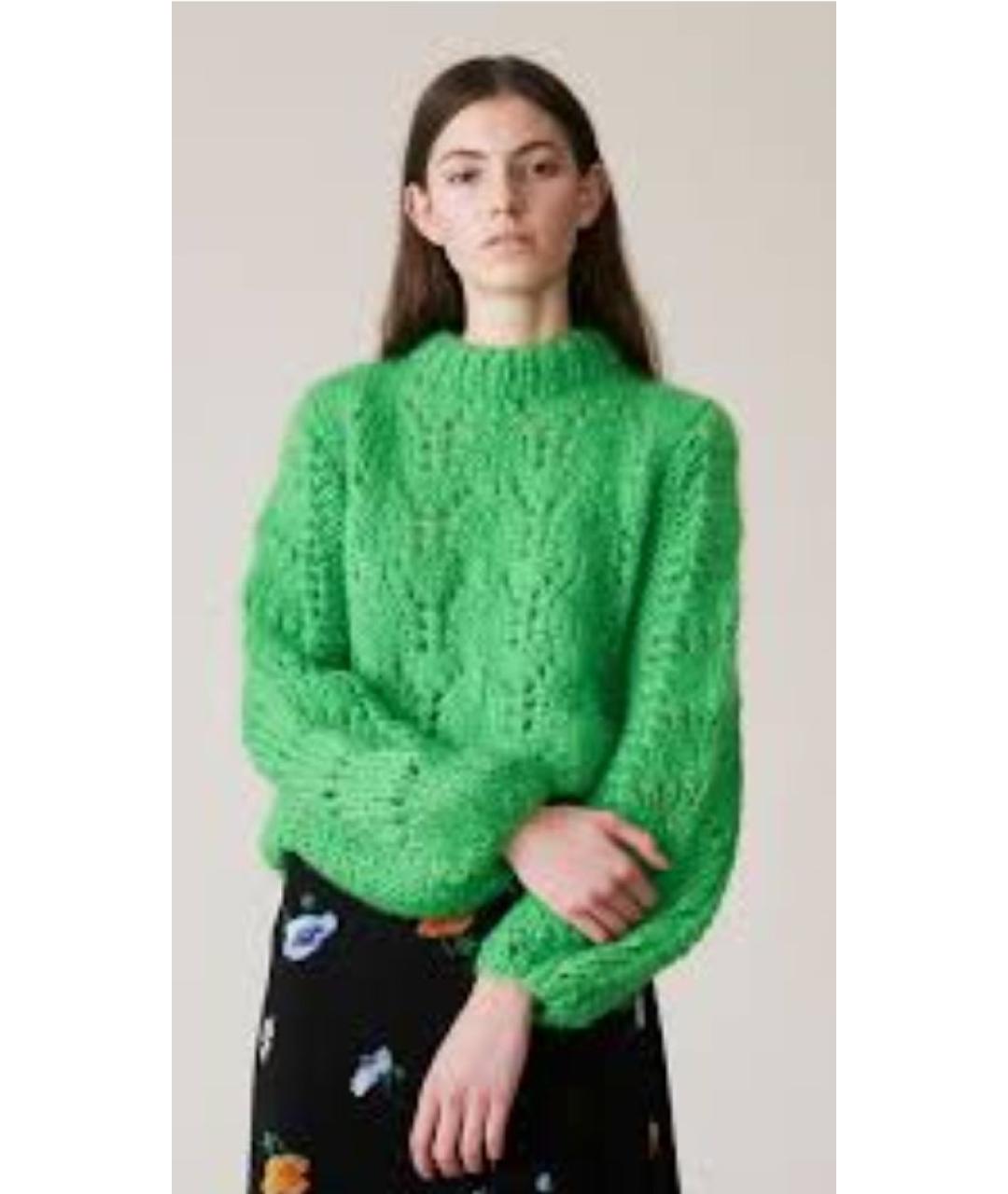 GANNI Зеленый шерстяной джемпер / свитер, фото 6