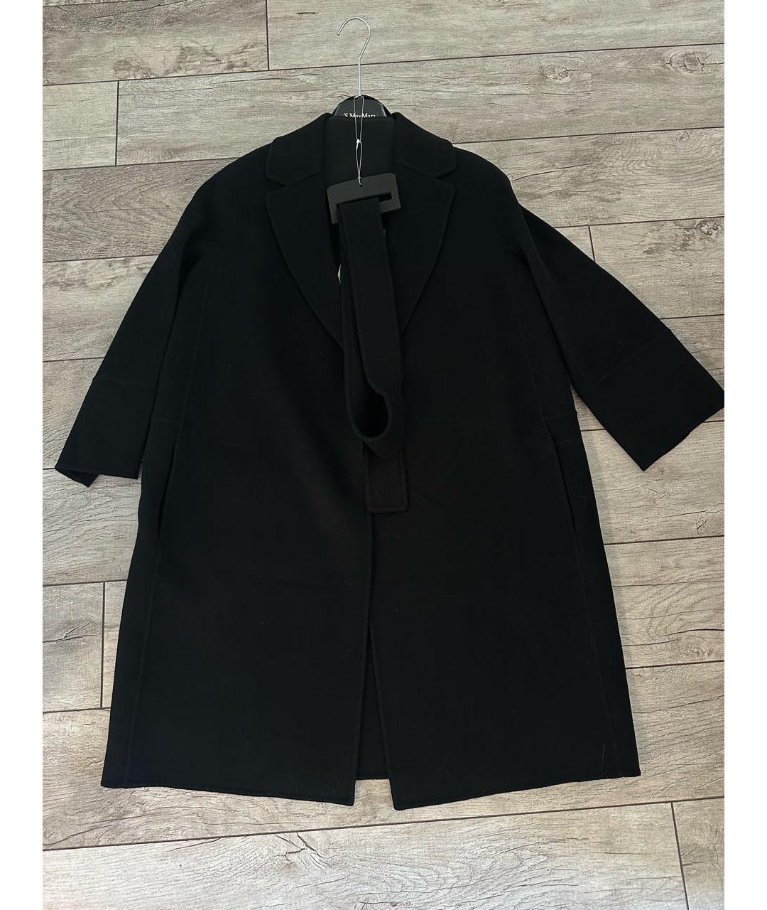 'S MAX MARA Черное шерстяное пальто, фото 3