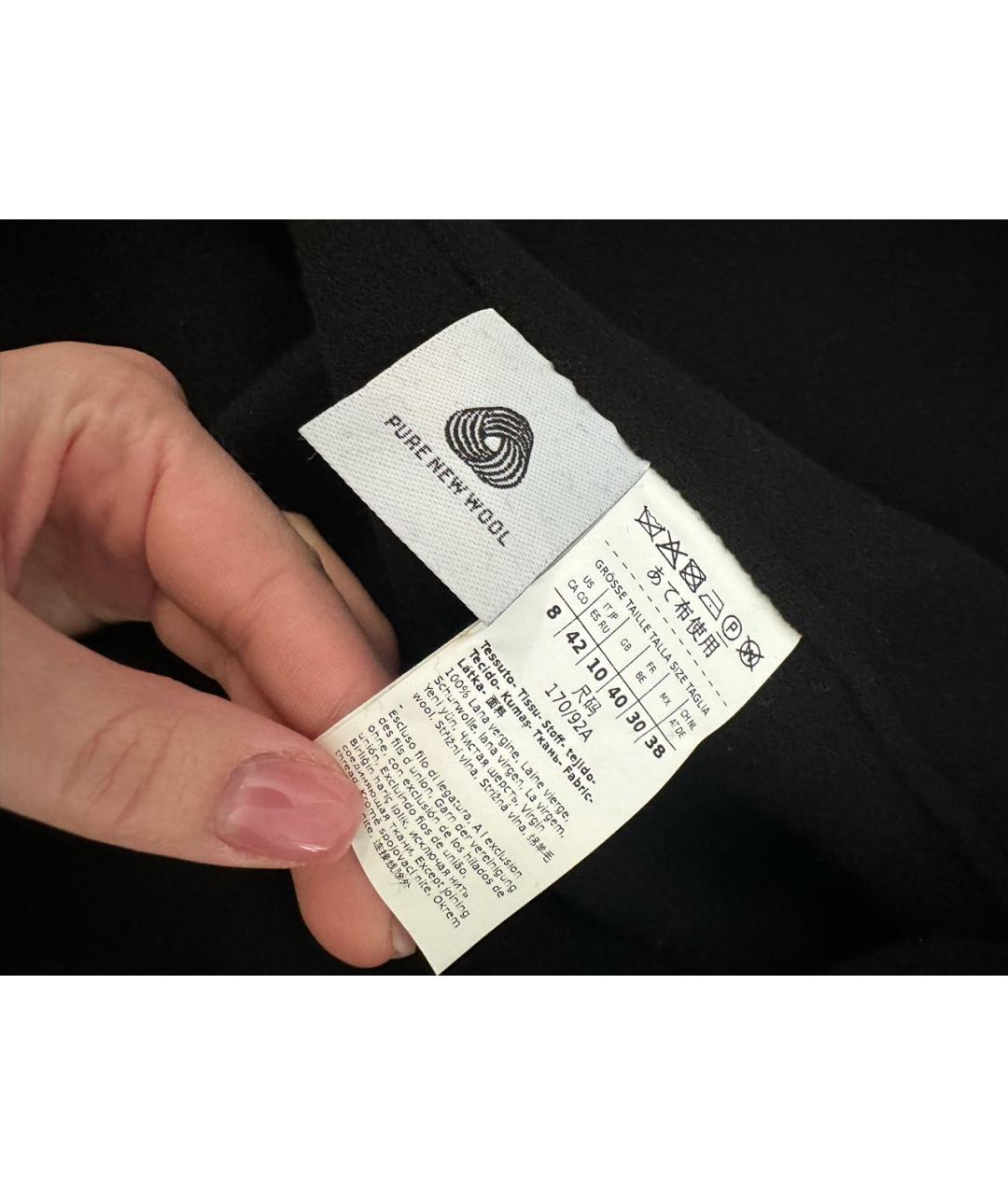 'S MAX MARA Черное шерстяное пальто, фото 7