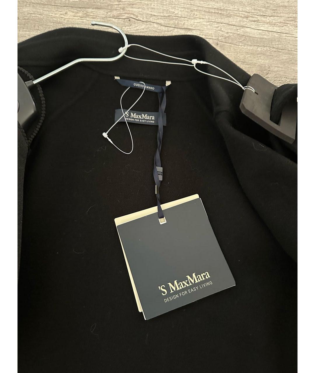 'S MAX MARA Черное шерстяное пальто, фото 5