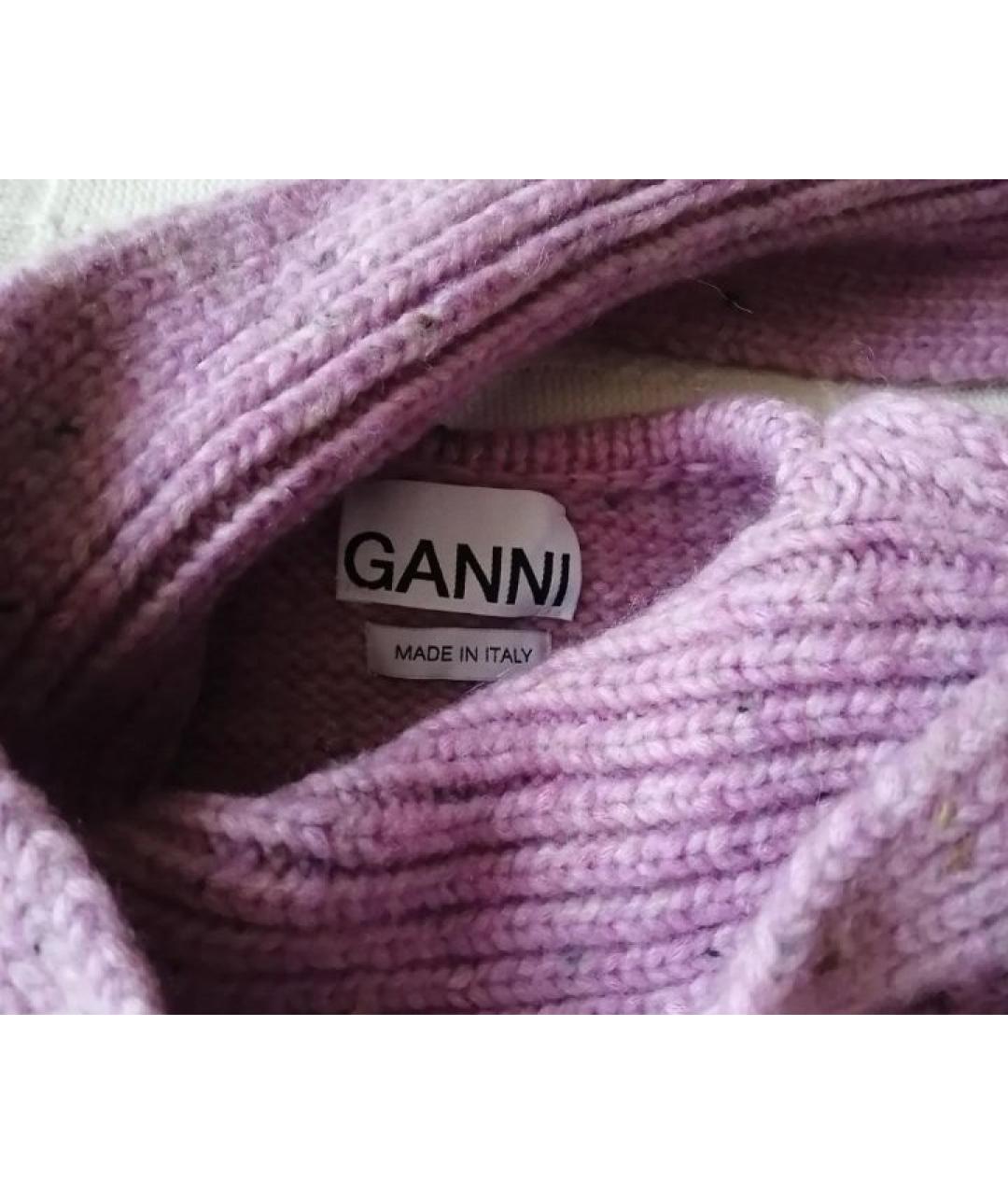 GANNI Фиолетовый шерстяной джемпер / свитер, фото 6