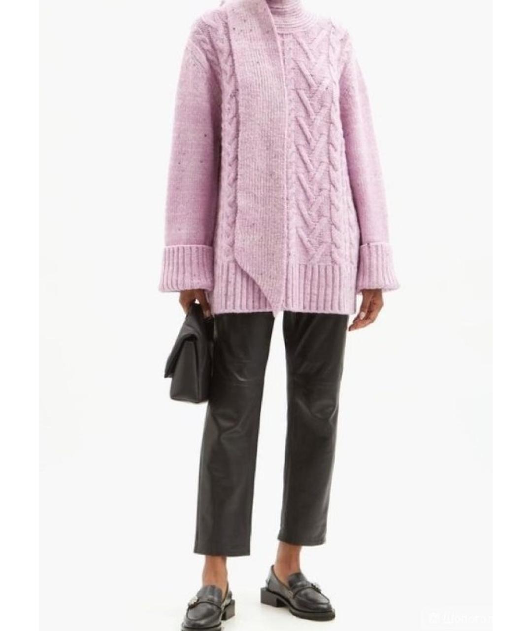 GANNI Фиолетовый шерстяной джемпер / свитер, фото 8