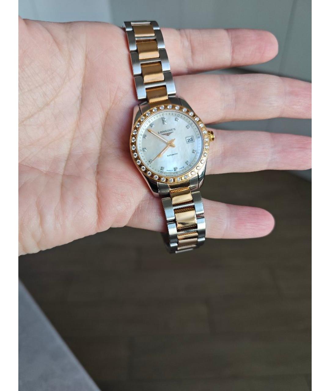 LONGINES Белые часы из розового золота, фото 5