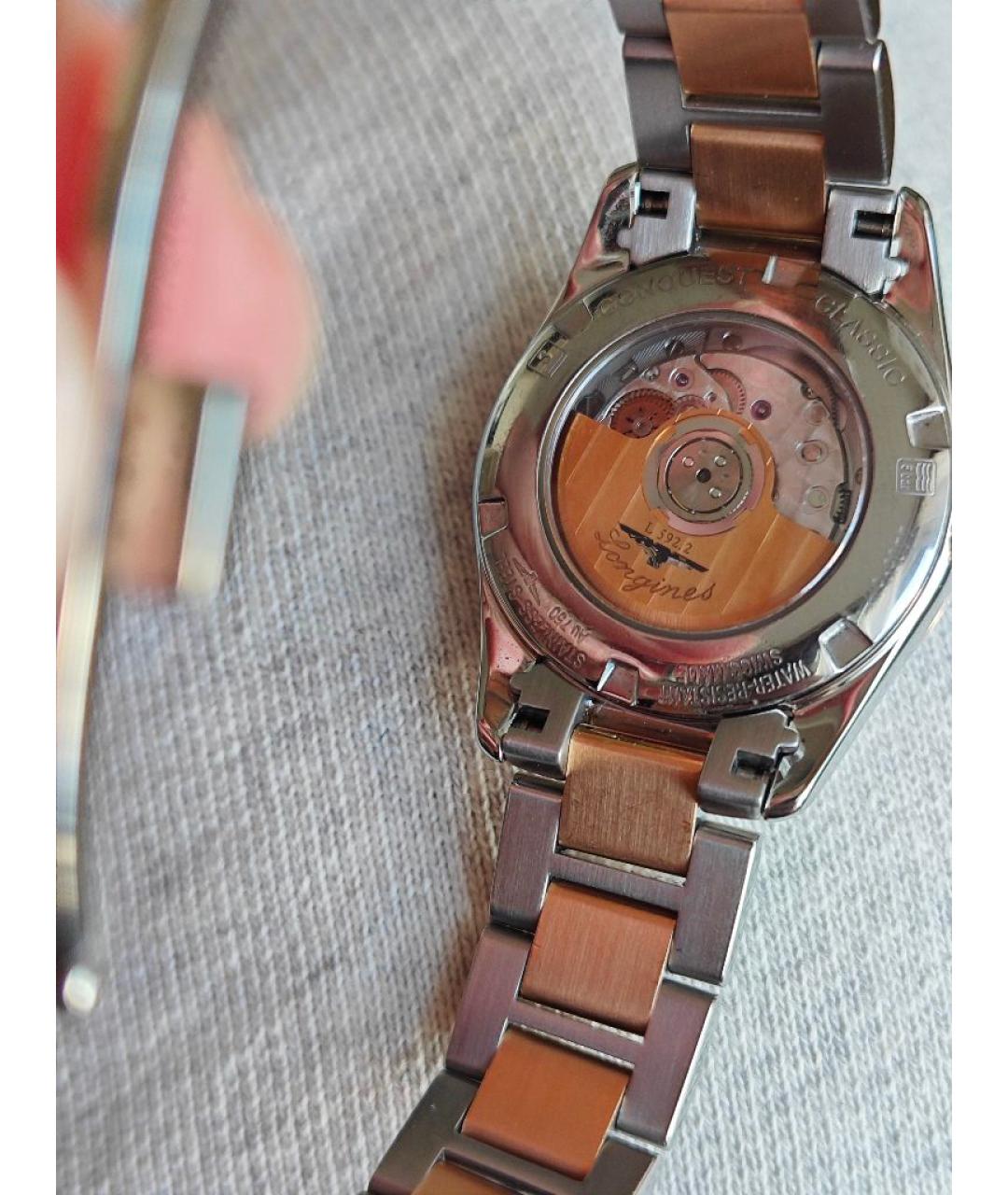 LONGINES Белые часы из розового золота, фото 2