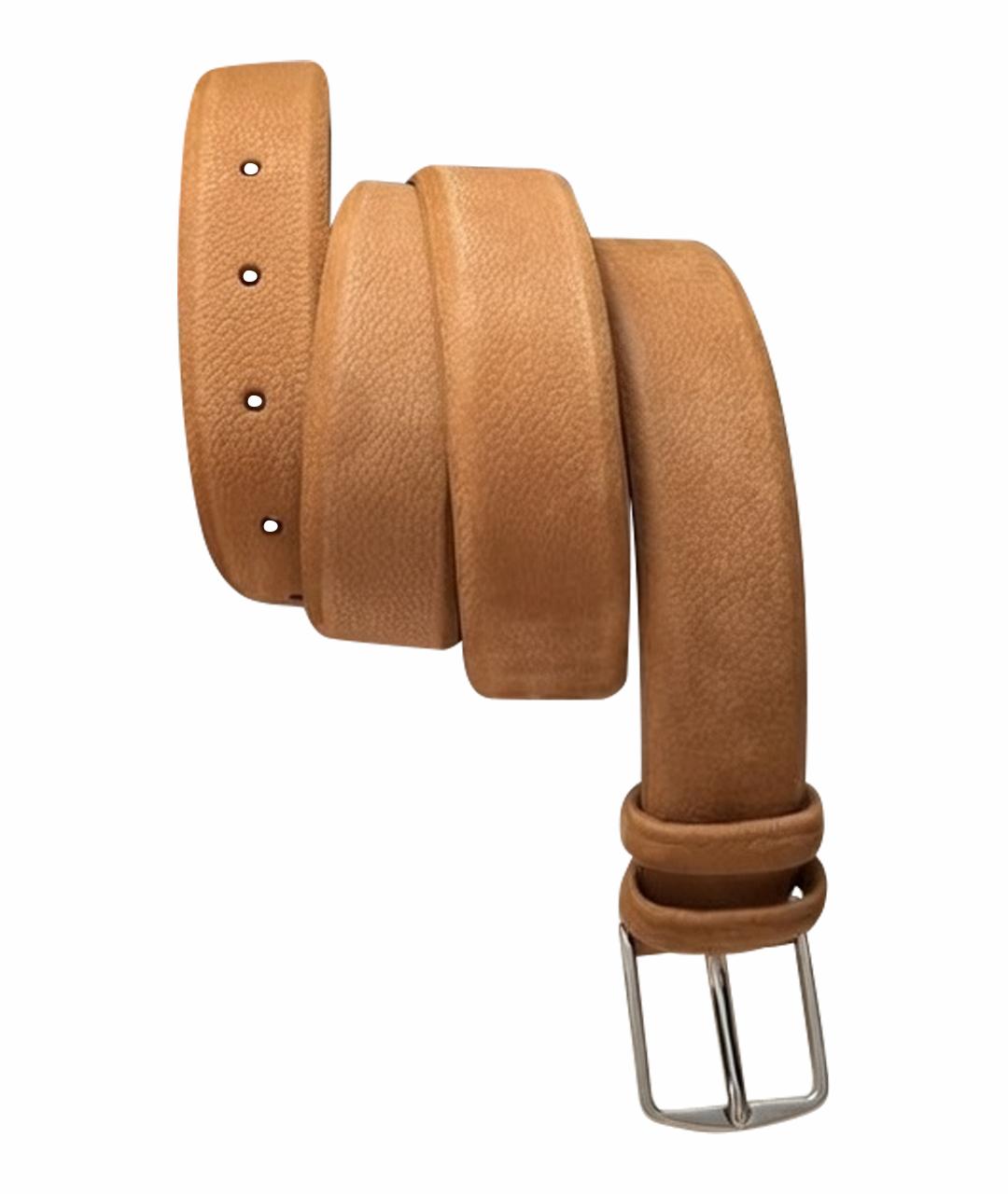 LORO PIANA Коричневый кожаный ремень, фото 1