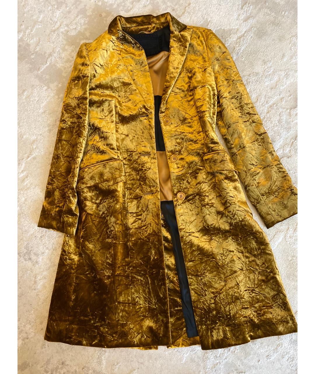ETRO Золотое бархатное пальто, фото 3