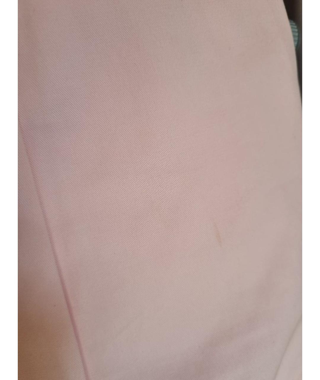 LOVE MOSCHINO Розовые хлопко-эластановые прямые брюки, фото 5