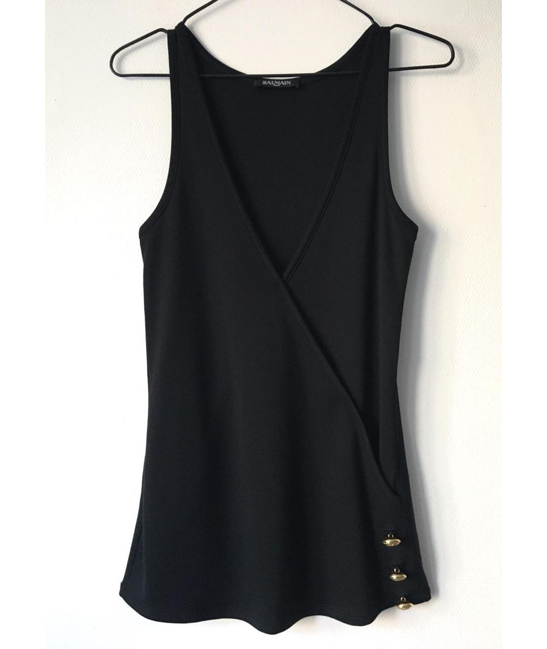 BALMAIN Черная хлопковая майка, фото 7