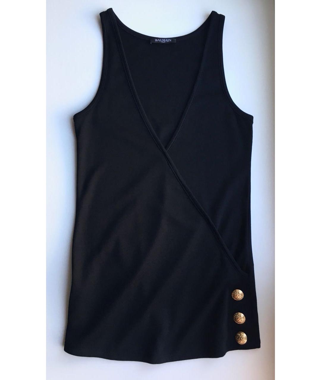BALMAIN Черная хлопковая майка, фото 9