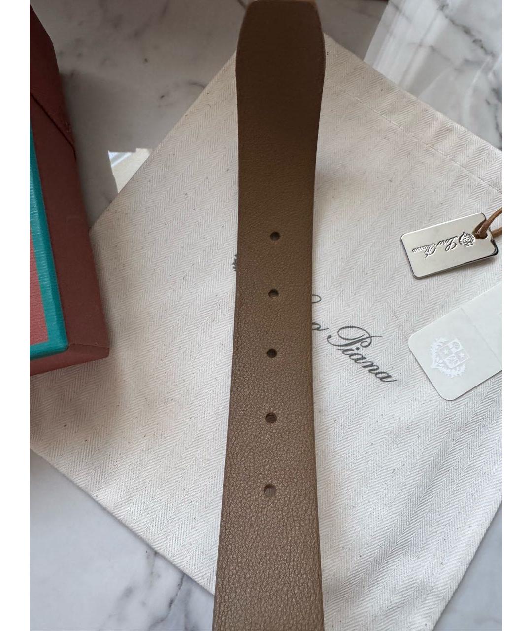 LORO PIANA Коричневый кожаный ремень, фото 4