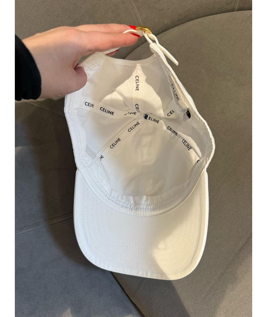 CELINE Белая хлопковая кепка, фото 7