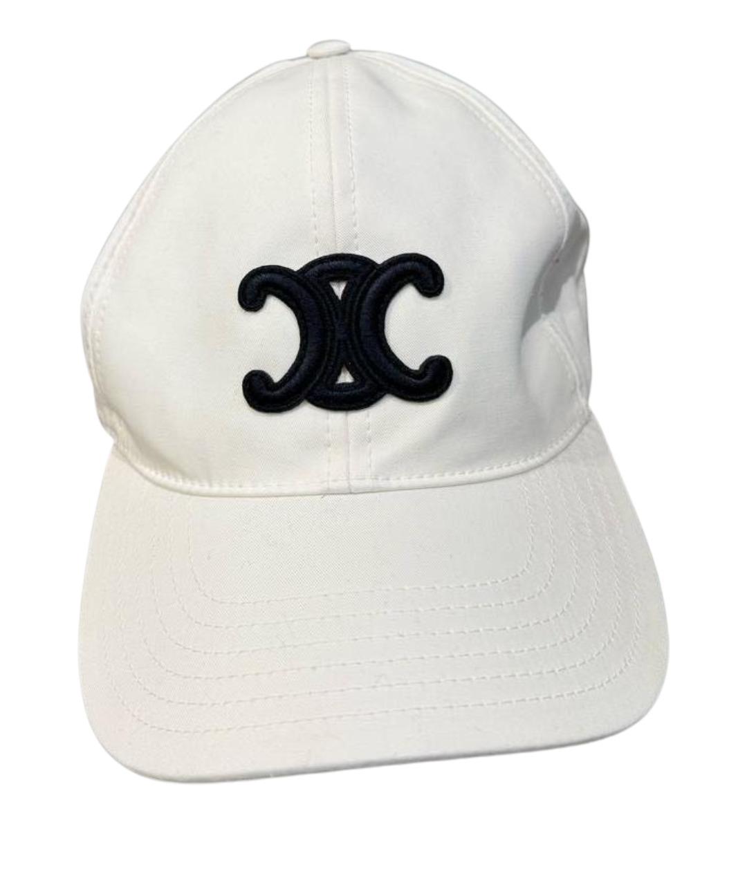 CELINE Белая хлопковая кепка, фото 1