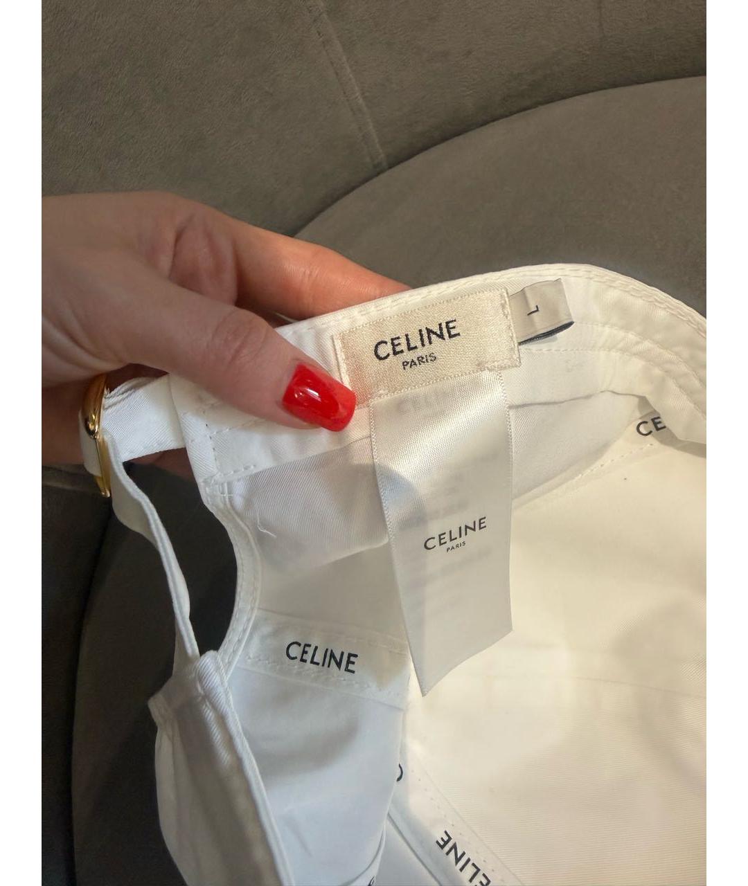 CELINE Белая хлопковая кепка, фото 5