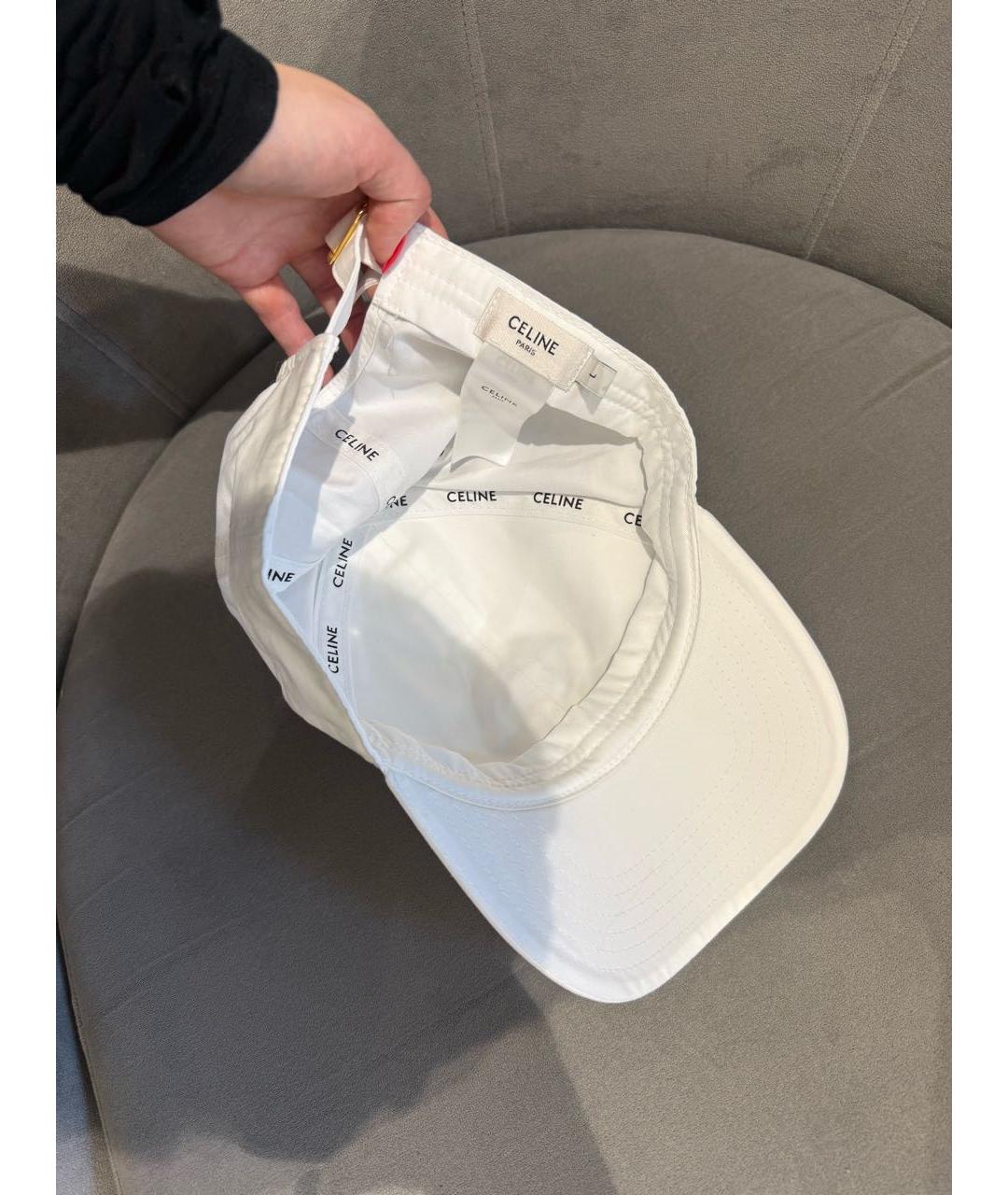 CELINE Белая хлопковая кепка, фото 4