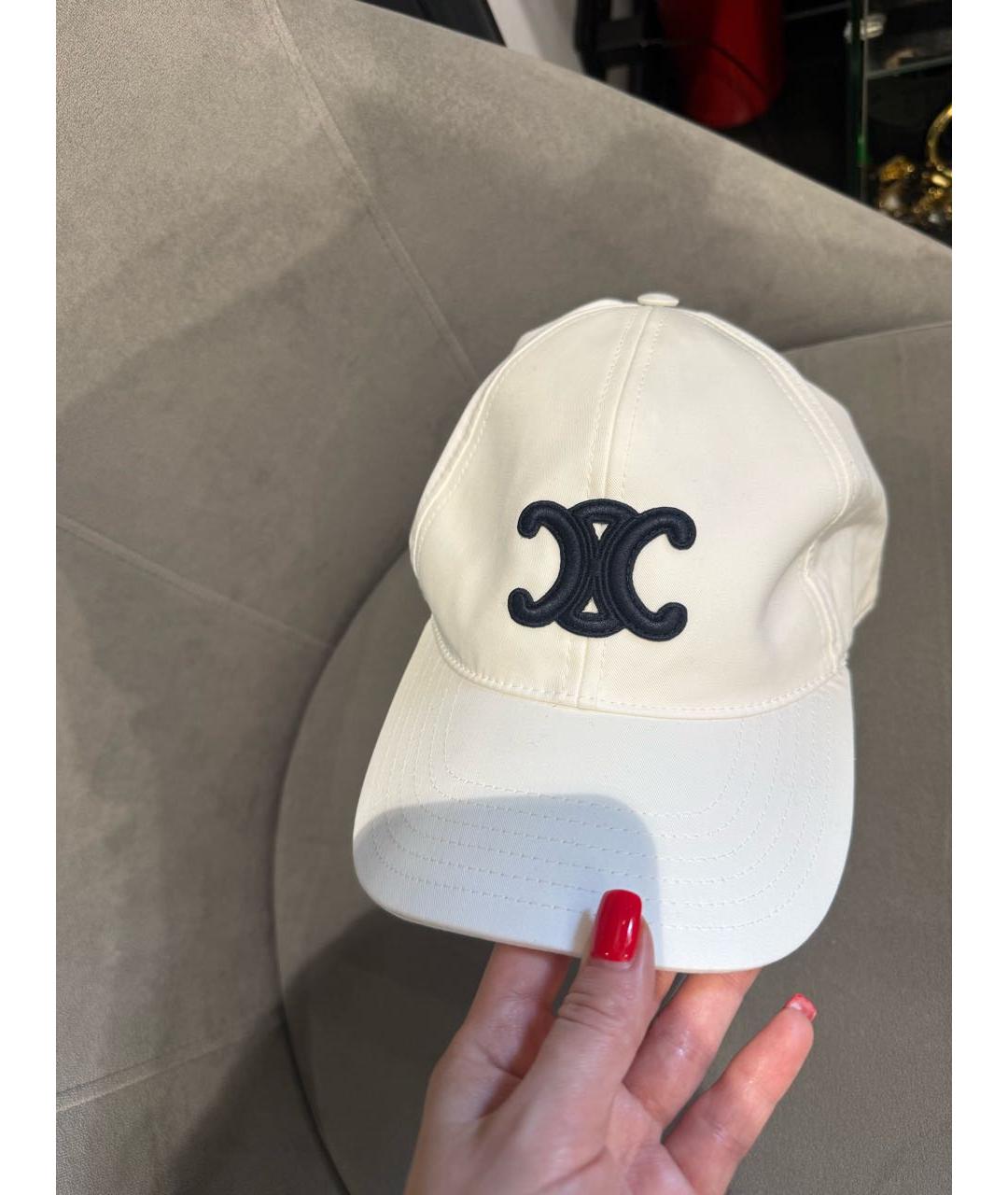 CELINE Белая хлопковая кепка, фото 2
