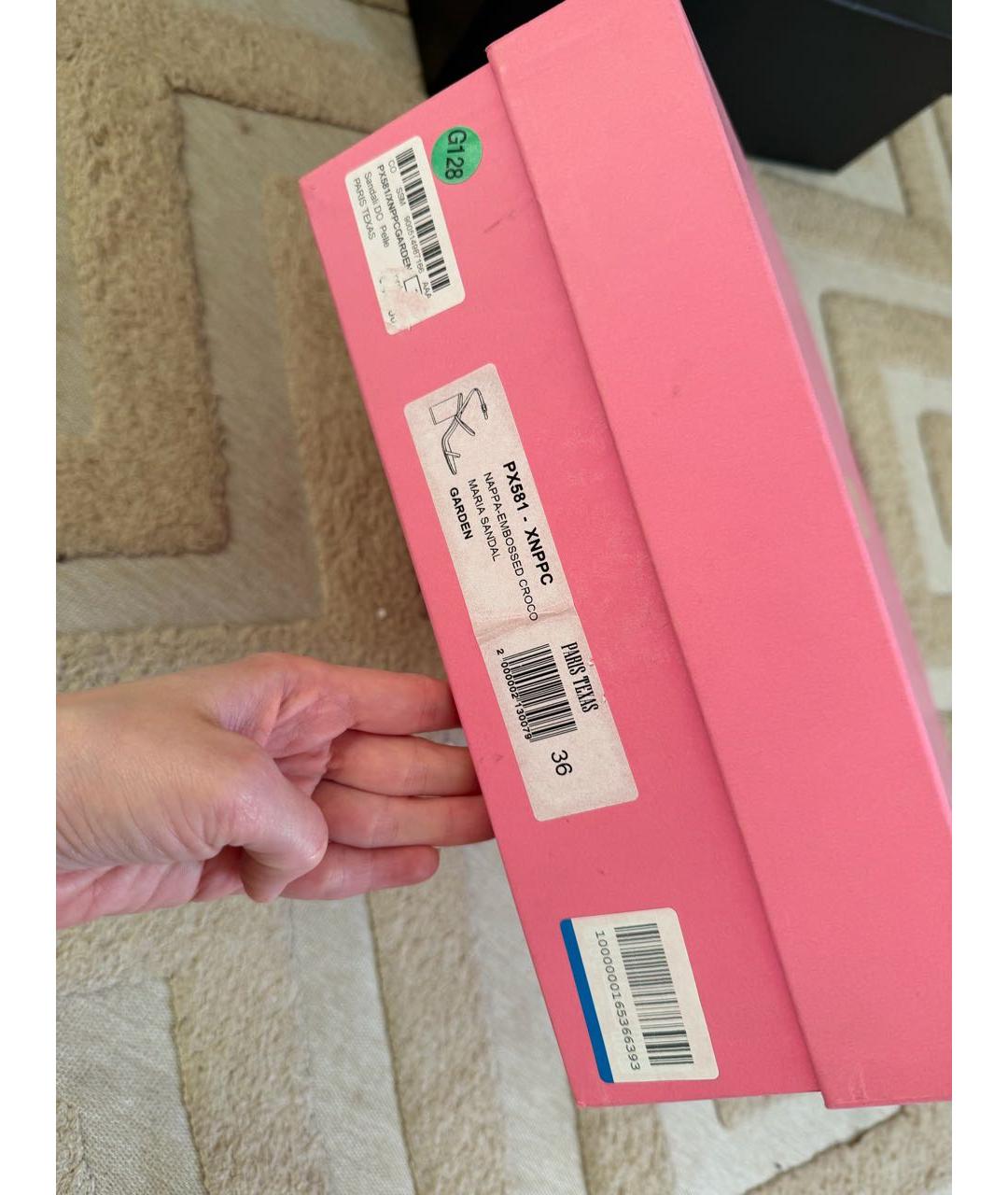 PARIS TEXAS Зеленые кожаные босоножки, фото 4