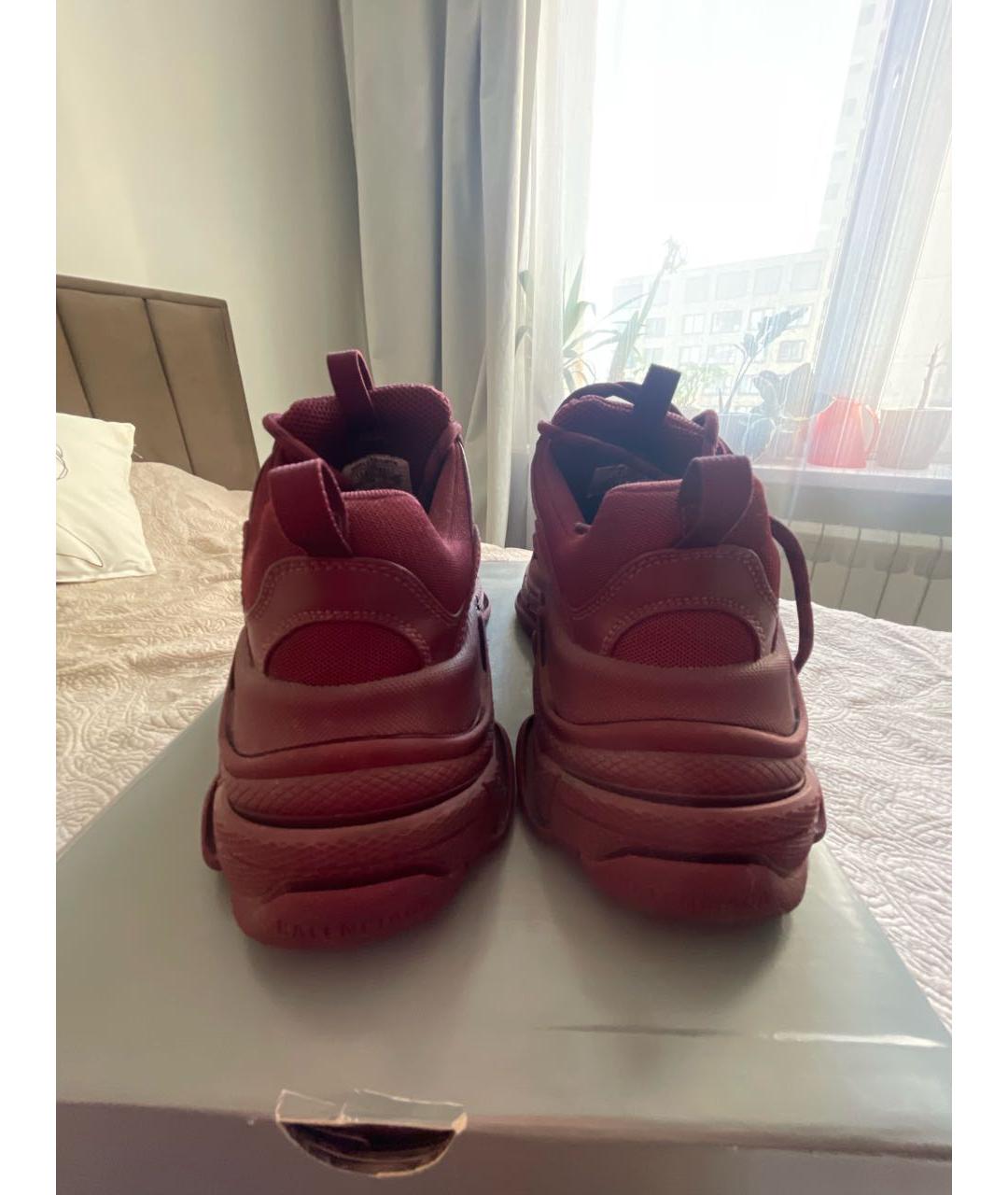 BALENCIAGA Бордовые текстильные кроссовки, фото 4